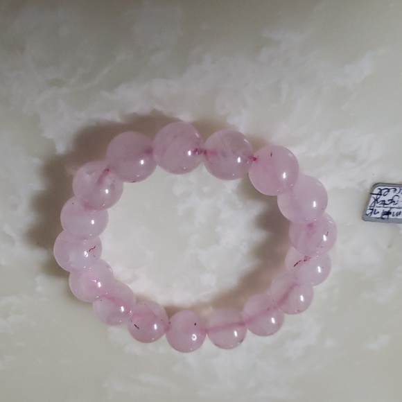 Pink Rose Crystal Quart Bracelet 12.50mm - Picture 2 of 4
